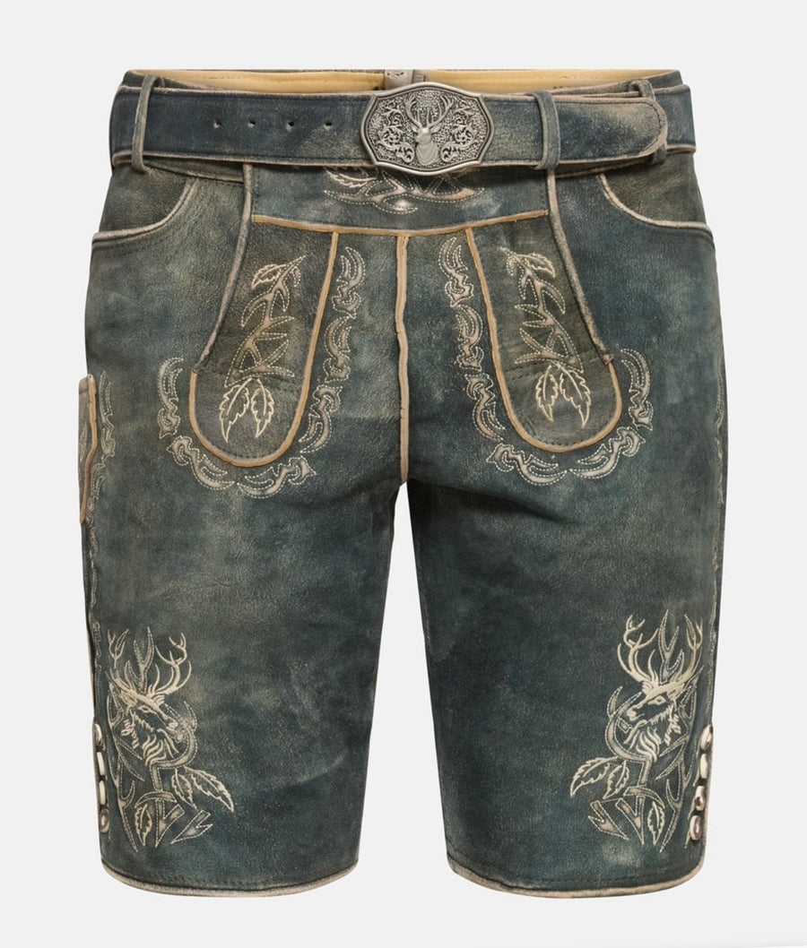 Lederhose Grün/Blau