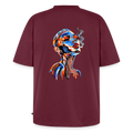 Unisex Oversized Bio künstlerisches T-Shirt - Burgunderrot