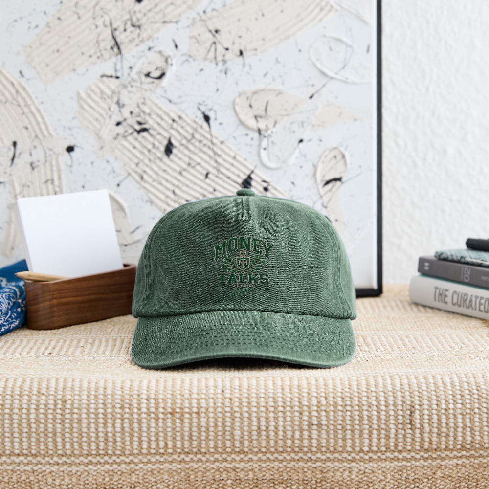 Vintage Cap MONEY TALKS - Vintage Flaschengrün 