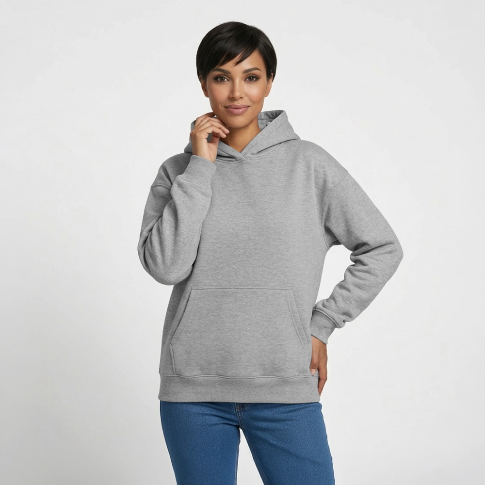 Oversized Heavyweight Unisex AMOR Hoodie - Grau meliert