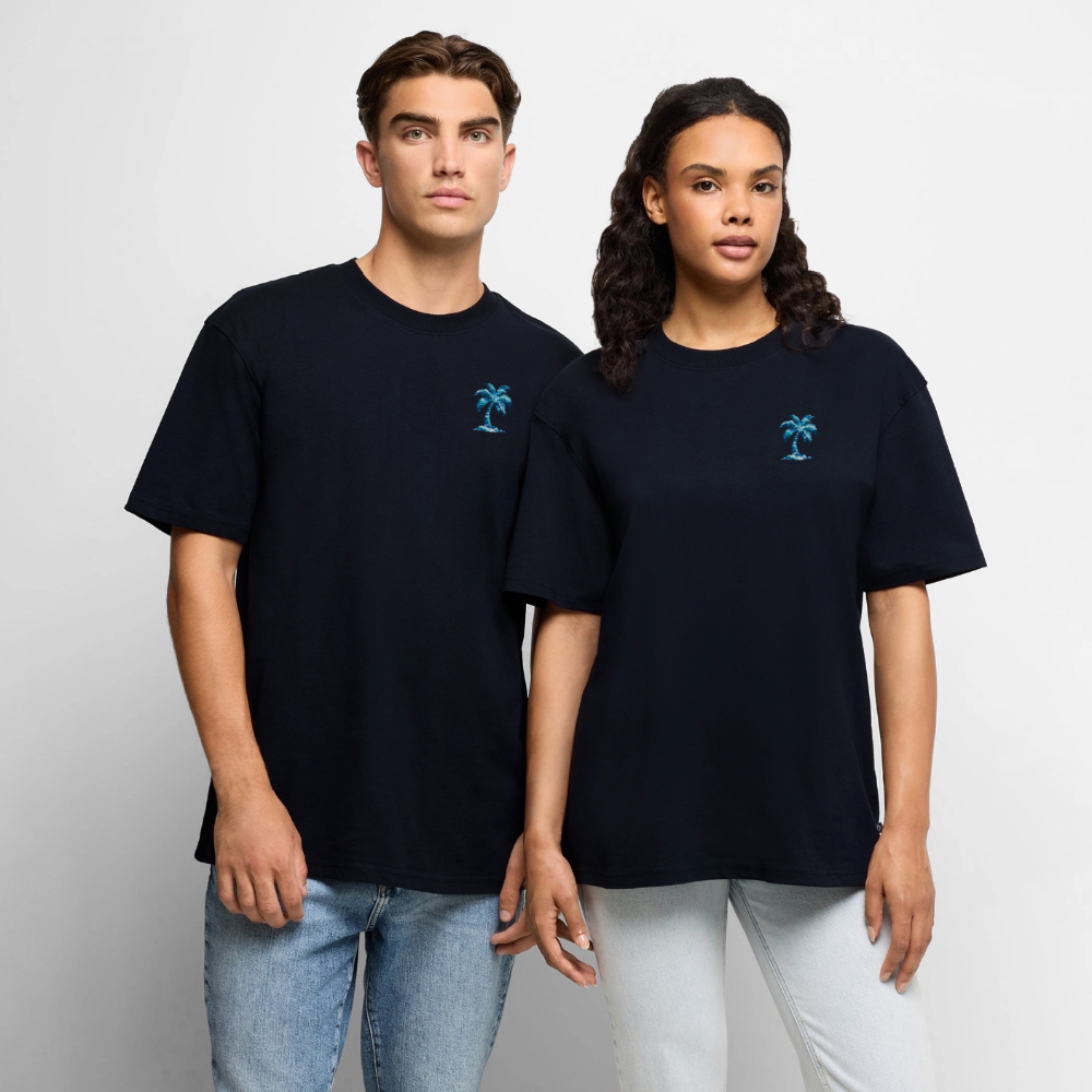 Unisex Oversized Palmen T-Shirt - Navy