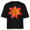 Frauen Boxy T-Shirt Lilie - Schwarz