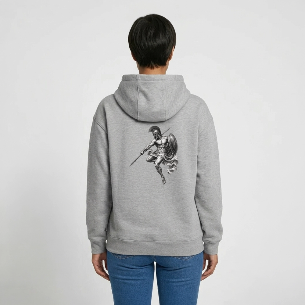 Oversized Warrior Unisex Hoodie - Grau meliert