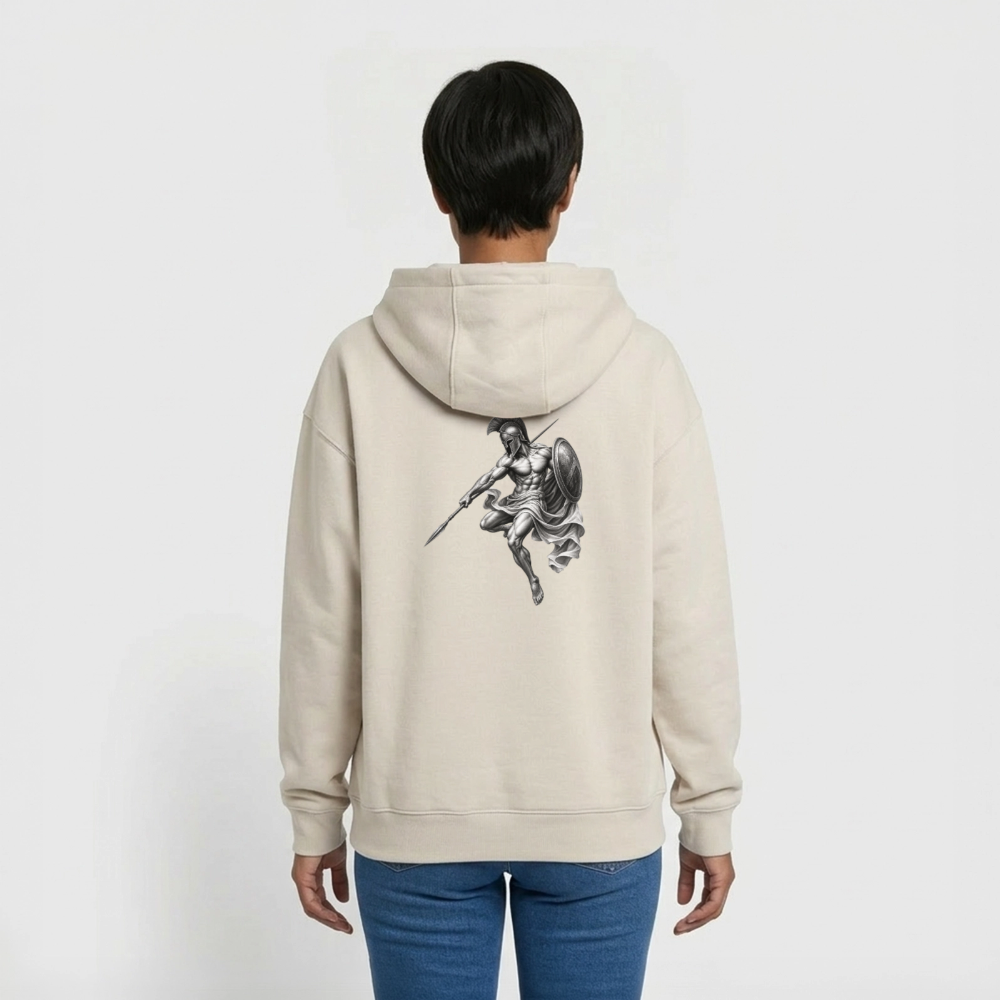 Oversized Warrior Unisex Hoodie - Beige