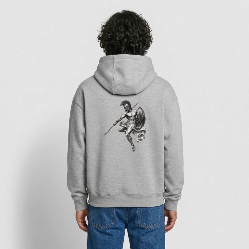 Oversized Warrior Unisex Hoodie - Grau meliert