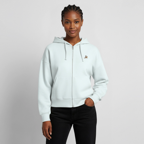 Boxy Frauen Zip Hoodie - Eisblau