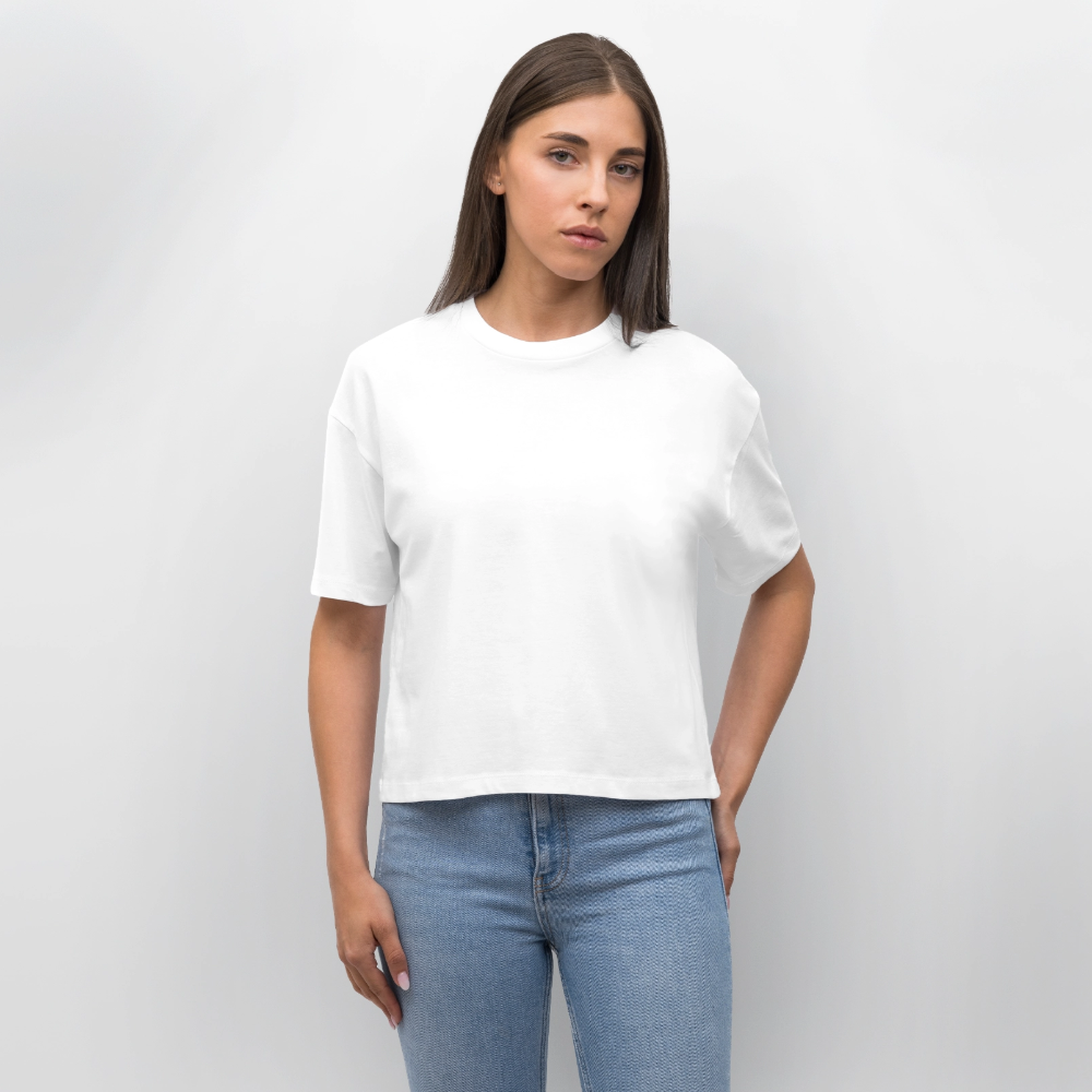 Frauen Boxy T-Shirt Lilie - Weiß