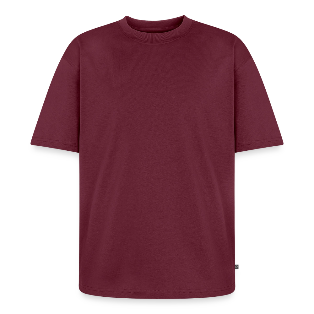 Unisex Oversized Bio künstlerisches T-Shirt - Burgunderrot