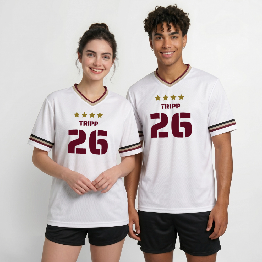 Unisex Football Tripp Shirt - Offwhite/Bordeaux