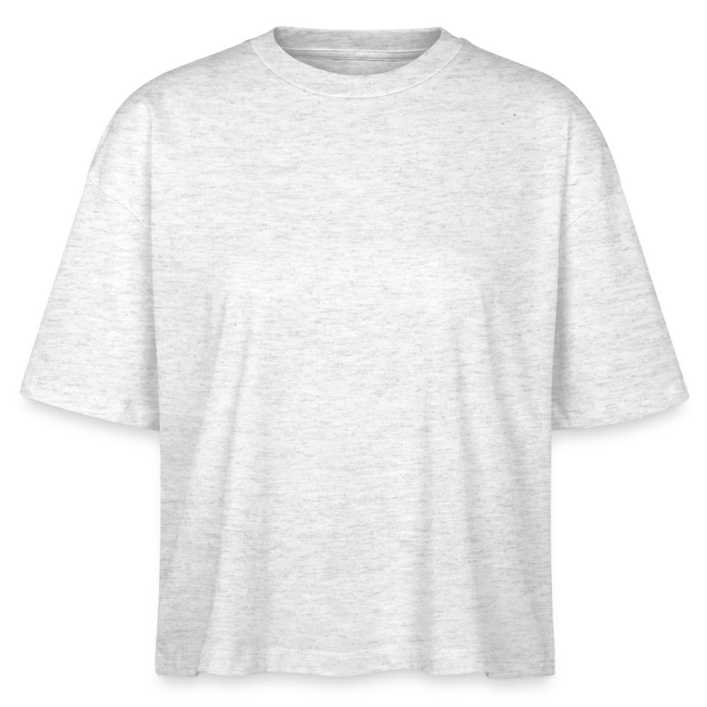 Frauen Boxy T-Shirt Lilie - Weiß meliert