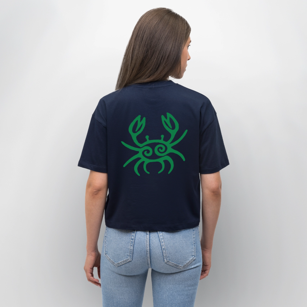 Frauen Boxy T-Shirt crab - Navy