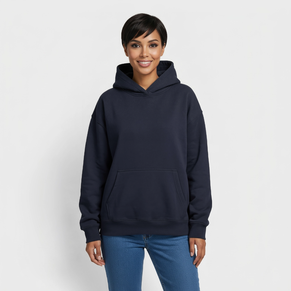 Oversized Heavyweight Unisex AMOR Hoodie - Navy