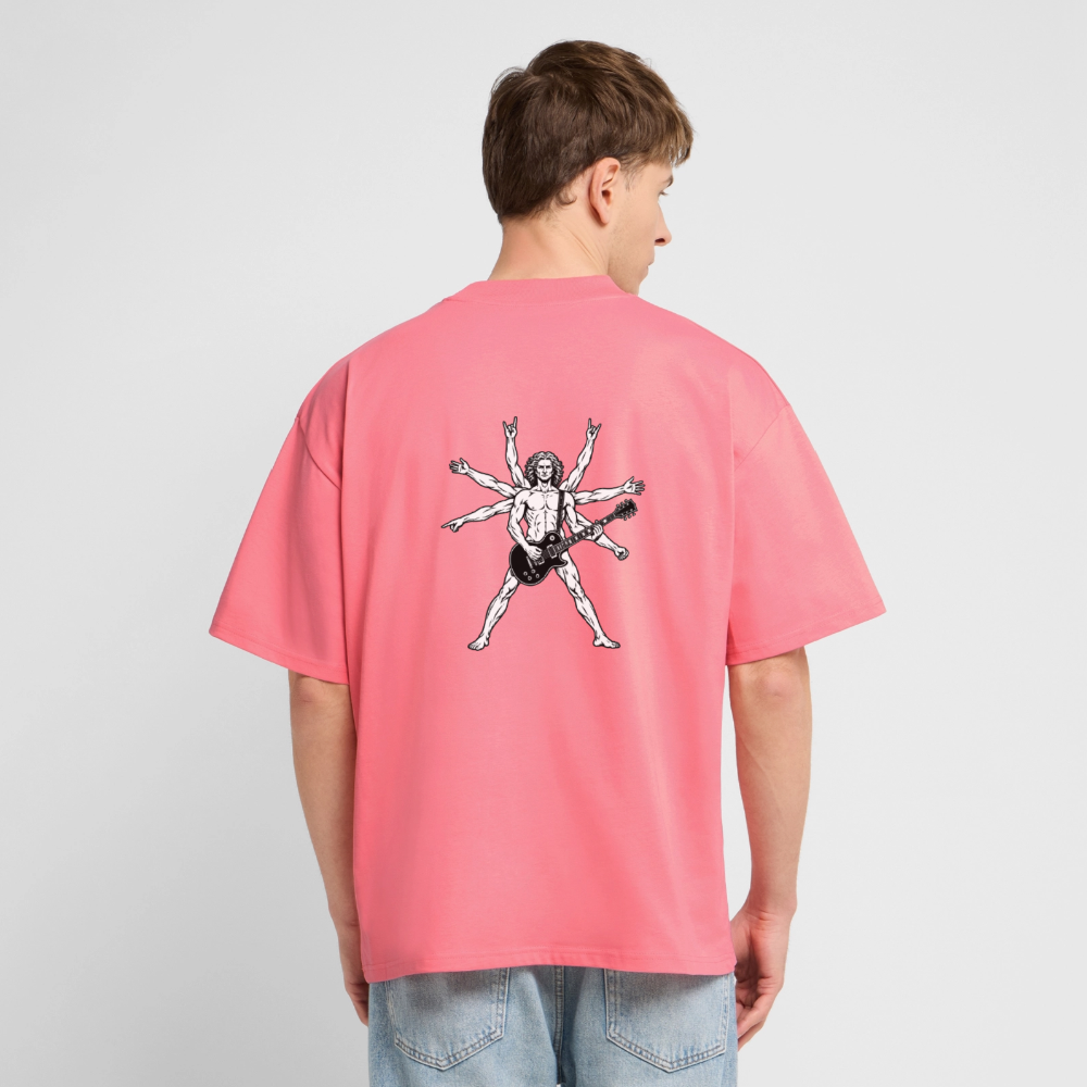 Oversized Unisex Metal Vibes T-Shirt - Pink 