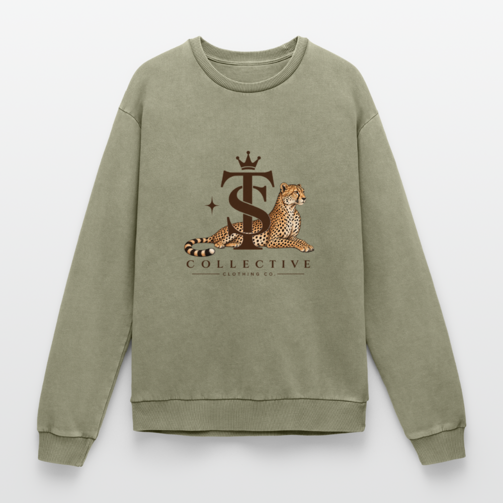 Premium kollektion Tripp Shop Sweatshirt - Grün Acid Wash