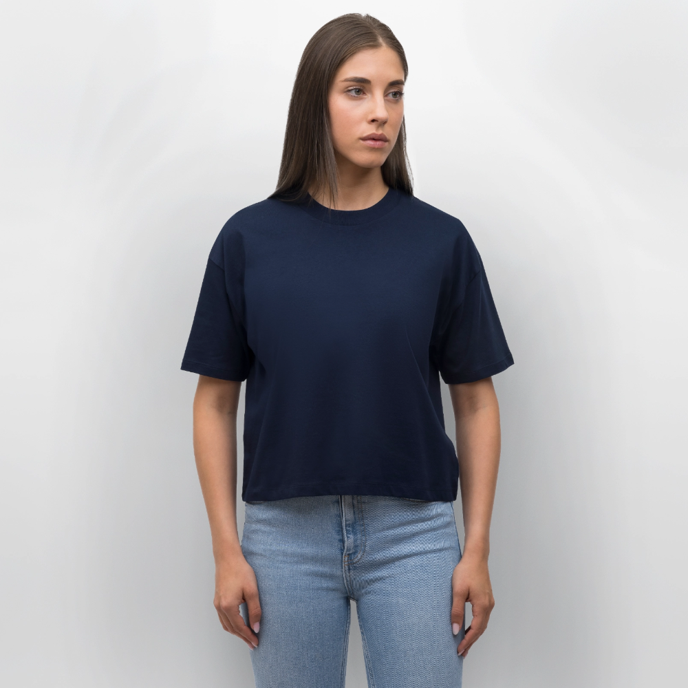 Frauen Boxy T-Shirt Lilie - Navy