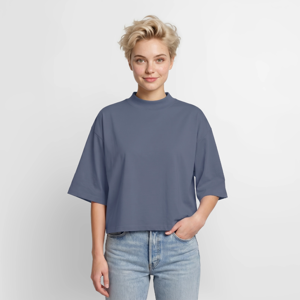 Recyceltes Frauen Sleeved T-Shirt - Blaugrau