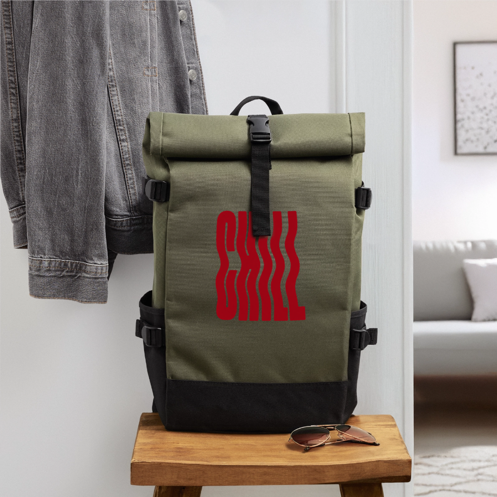 Rolltop Chill Rucksack - Olive/Schwarz