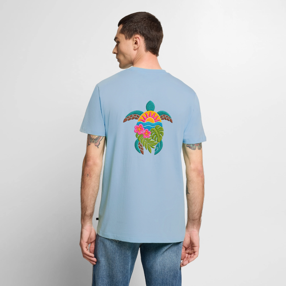 Unisex T-Shirt Tropical Sunrise - Hellblau
