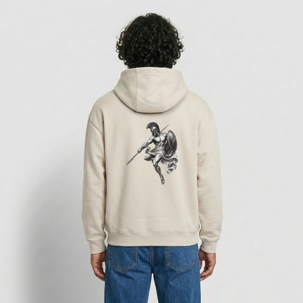Oversized Warrior Unisex Hoodie - Beige