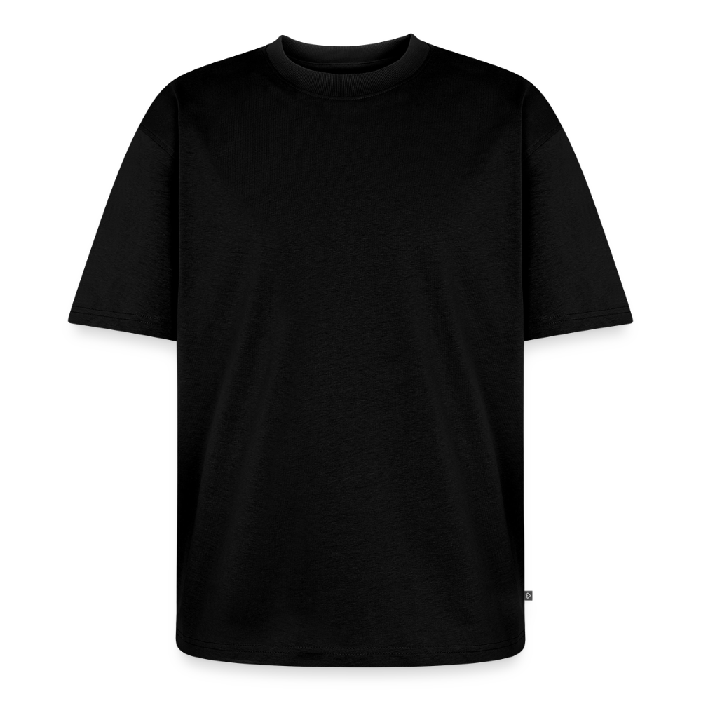 Unisex Oversized Bio Blumen T-Shirt - Schwarz