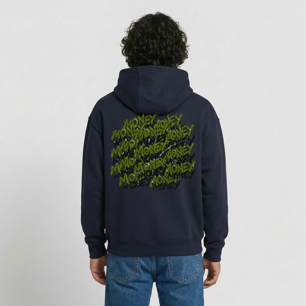 Oversized Unisex Money Hoodie - Navy