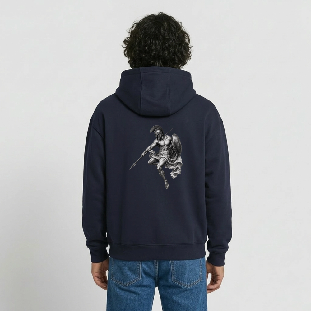 Oversized Warrior Unisex Hoodie - Navy