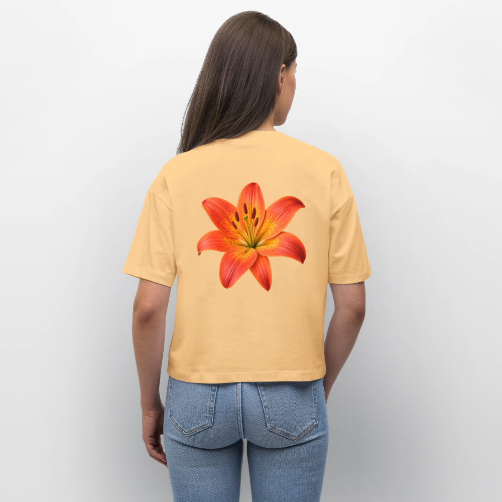 Frauen Boxy T-Shirt Lilie - Mispel