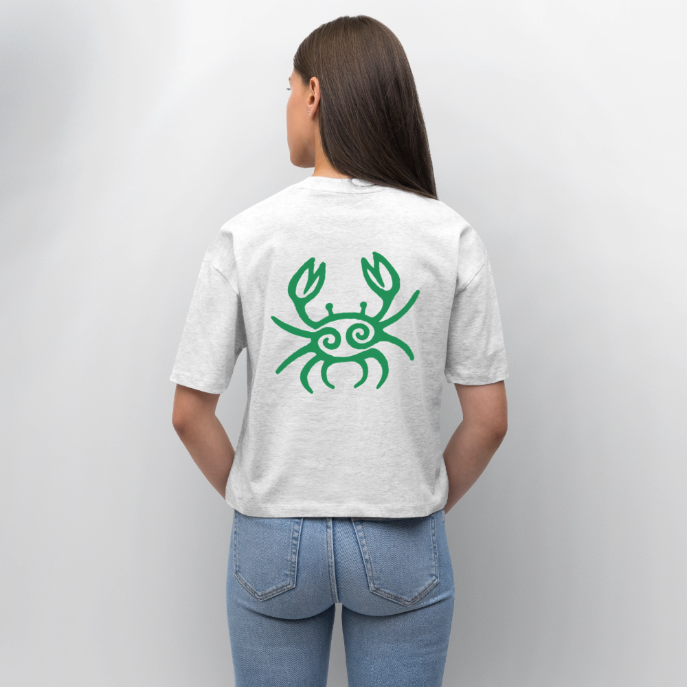 Frauen Boxy T-Shirt crab - Weiß meliert