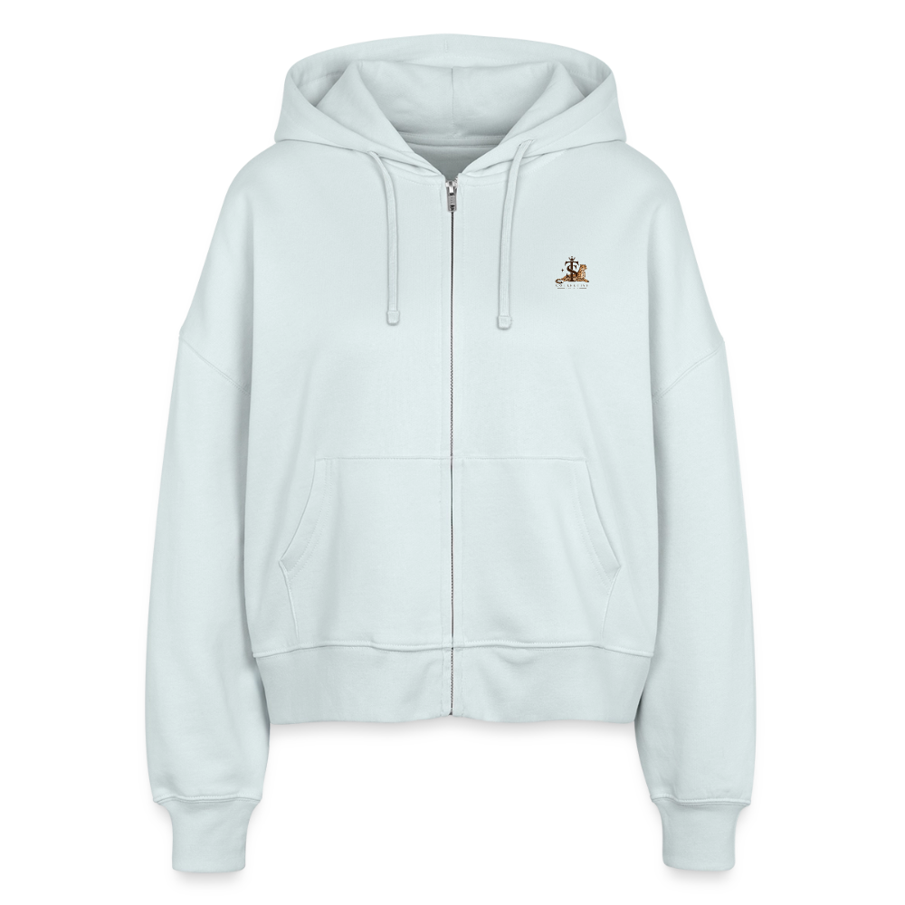 Boxy Frauen Zip Hoodie - Eisblau