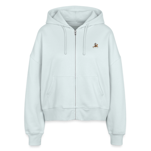 Boxy Frauen Zip Hoodie - Eisblau