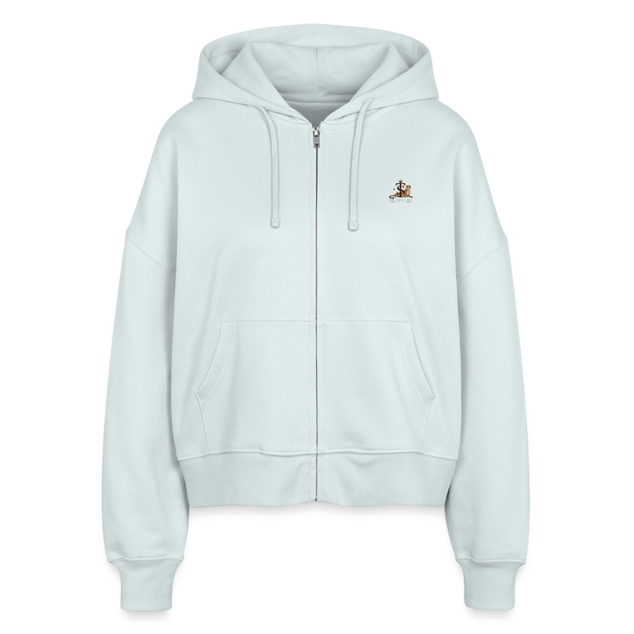 Boxy Frauen Zip Hoodie - Eisblau