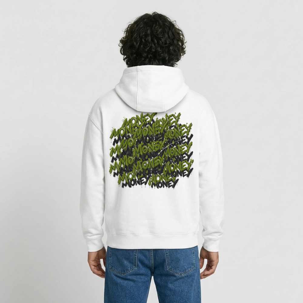 Oversized Unisex Money Hoodie - Weiß