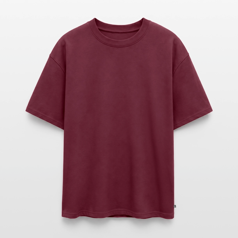 Unisex Oversized Bio Zitronen T-Shirt - Burgunderrot