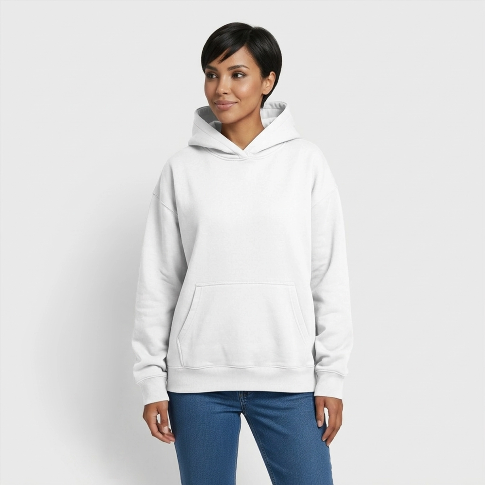 Oversized Heavyweight Unisex AMOR Hoodie - Weiß