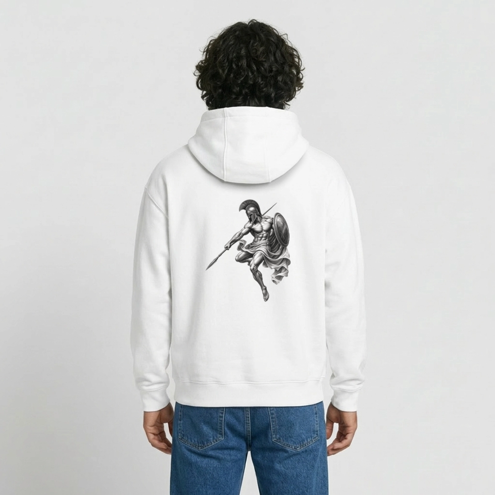 Oversized Warrior Unisex Hoodie - Weiß