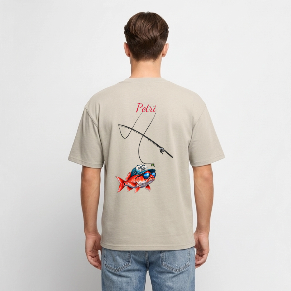 Unisex Oversized Bio Angler T-Shirt - Beige