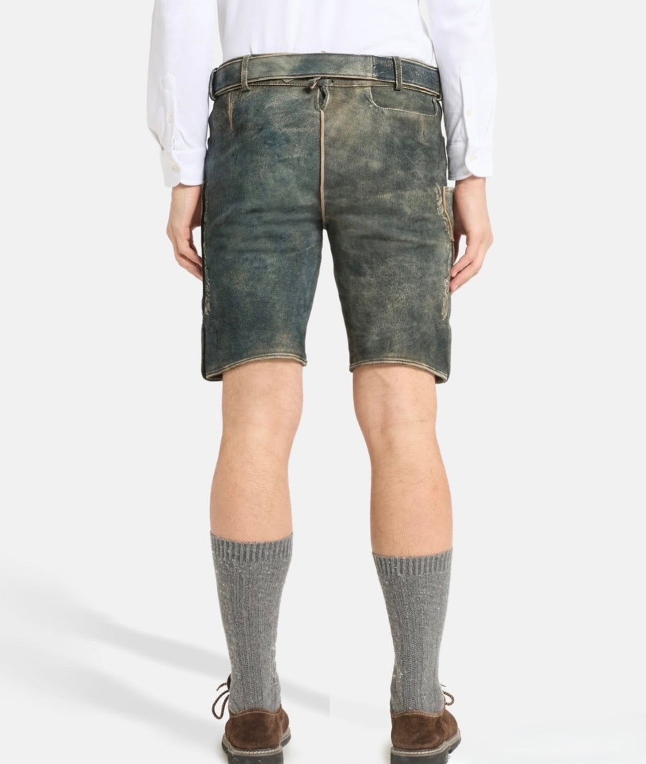 Traditional Leather Trousers Green/Blue
